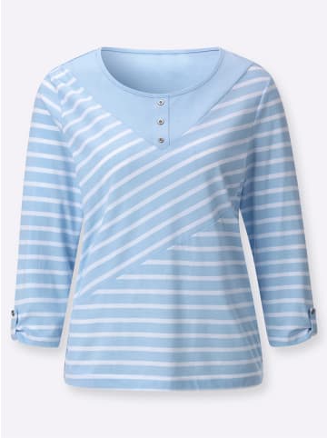 WITT WEIDEN Ringelshirt in hellblau-ecru-gemustert