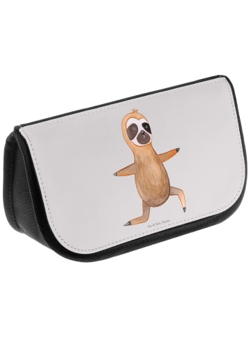 Mr. & Mrs. Panda Kosmetiktasche Faultier Yoga ohne Spruch in Grau Pastell