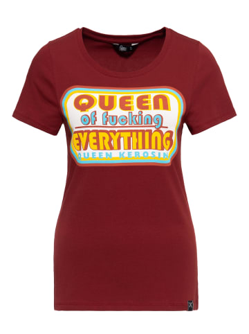 Queen Kerosin Queen Kerosin Print T-Shirt Queen of Everything in bordeaux