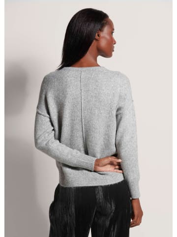 MADELEINE Rundhals-Pullover mit Stern in silbergrau / wollweiß / melange