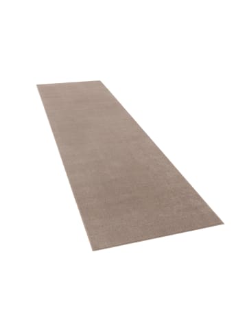 Teppich Kurzflor waschbar Unifarben Wohnzimmer in Taupe