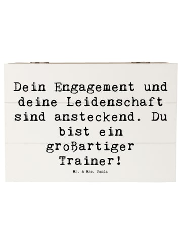 Mr. & Mrs. Panda Aufbewahrungsbox Spruch Großartiger Trainer mit... in Weiß