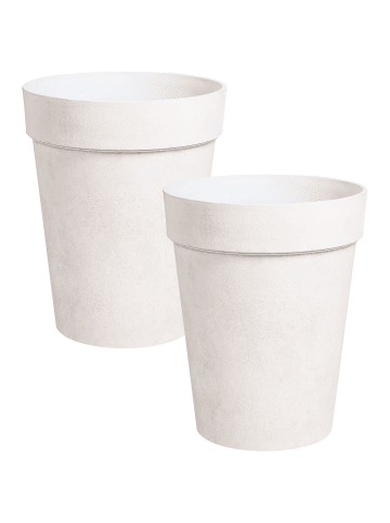 Beliani 2er-Set Outdoor Blumentopf TROLLIUS in Beige