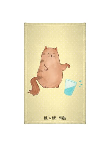 Mr. & Mrs. Panda Handtuch Katze Wasserglas ohne Spruch in Gelb Pastell