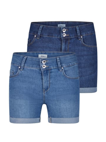 ONLY Short ONLCarmen 2er Pack skinny in Blau