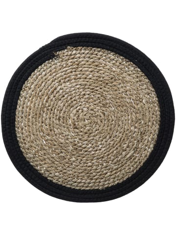 Secret de Gourmet Tischset aus Seegras HAPPY, 1 Stück in Schwarz, Ø 38 cm