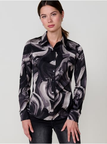KOROSHI Langärmliges bedrucktes Damenhemd in SCHWARZ
