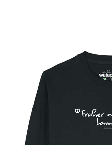 wat? Apparel Sweatshirt Früher war mehr Lametta in Schwarz