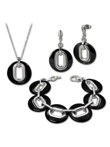 Amello Schmuckset Silber Edelstahl (Stainless Steel)