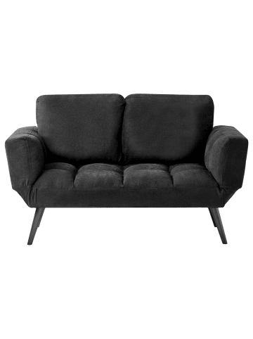 Beliani 2-Sitzer Sofa BREKKE in Schwarz/Schwarz - (W) 158 x (H) 88 x (L) 75 cm