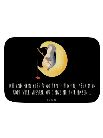 Mr. & Mrs. Panda Badematte Pinguin Mond mit Spruch in Schwarz
