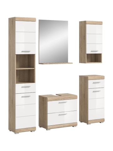 ebuy24 Badmöbelset Lambada Weiß 164 x 34 cm