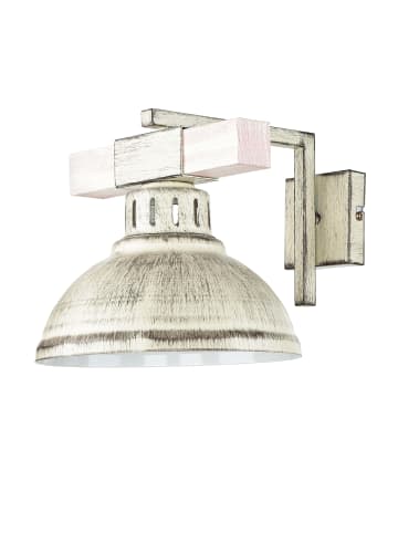 Licht-Erlebnisse Wandlampe Ø 21 x (H)20 cm in Shabby Weiß Holz