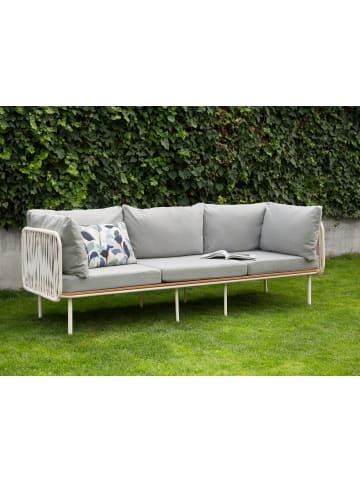 Beliani Gartensofa SENISE in Grau/Weiß - (W) 225 x (H) 85 x (L) 60 cm