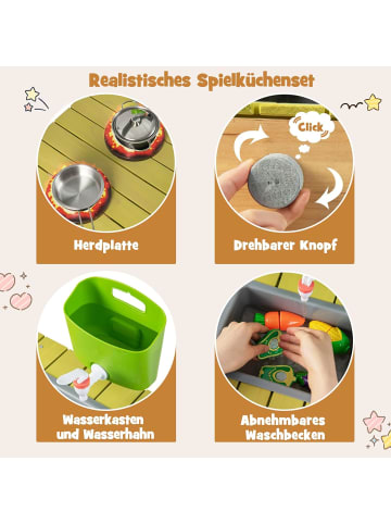 COSTWAY Matschküche Outdoor in Beige