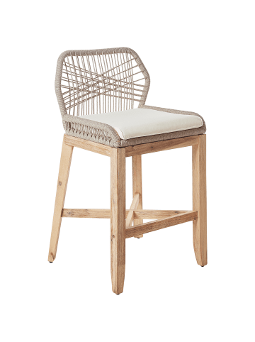 Beliani 2er-Set Gartenstuhl TALAMONE in Heller Holzfarbton/Beige