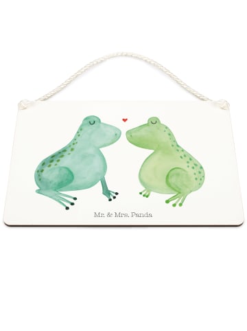 Mr. & Mrs. Panda Deko Schild Frosch Liebe ohne Spruch in Weiß