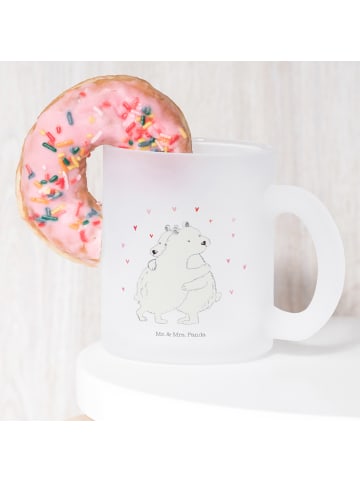 Mr. & Mrs. Panda Trinkglas Eisbär Umarmen ohne Spruch in Transparent