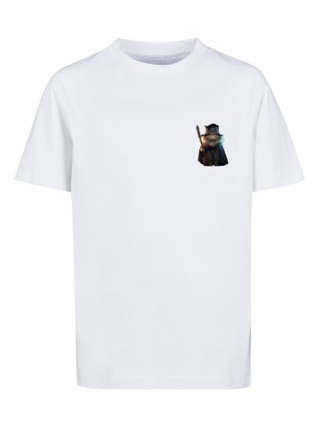 F4NT4STIC T-Shirt Wizard Cat UNISEX TEE in weiß