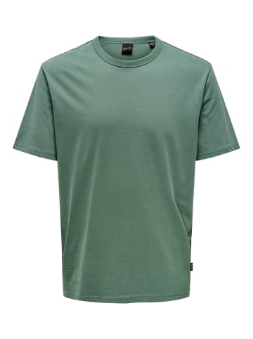Only&Sons Weiches Rundhals T-Shirt Kurzarm ONSSMART Basic Shirt in Grün