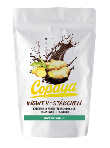 Granar Ingwer-Stäbchen in Zartbitterschokolade von Copaya