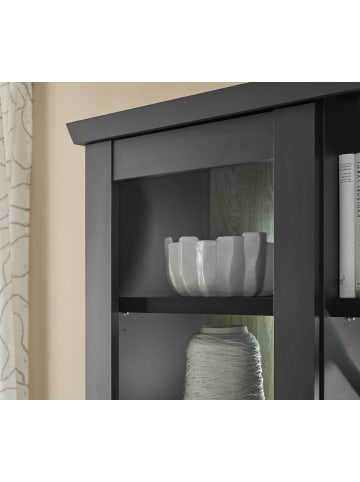 Furn.Design Buffet schwarz matt, Eiche 158 cm, Buffetschrank Landhaus mit Soft-Close