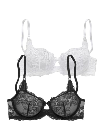 PETITE FLEUR Balconnet-BH in schwarz + weiß