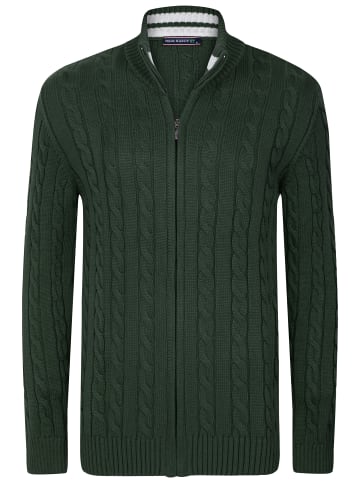 Felix Hardy Stehkragen Zopfmuster Pullover in Grün