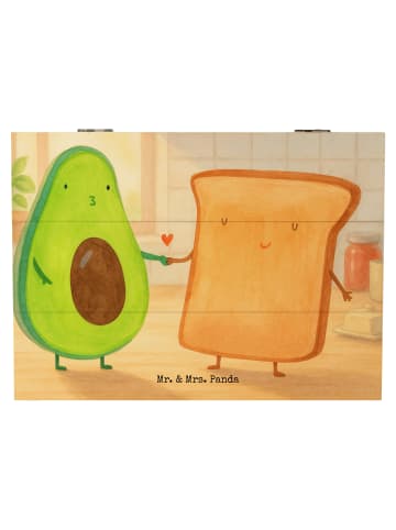 Mr. & Mrs. Panda Holzkiste Avocado Toast Design ohne Spruch in Weiß