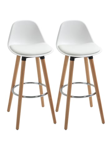 HOMCOM Barhocker-43B x 43L x 91H cm-Weiß