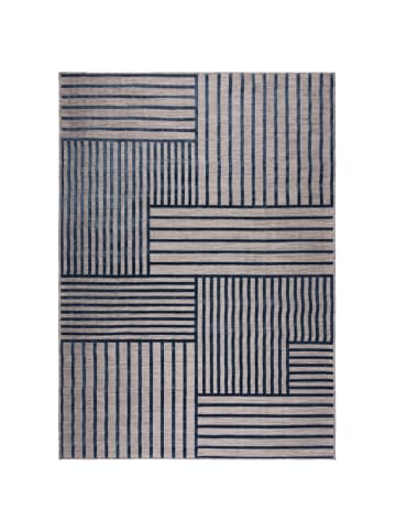 KADIMA DESIGN Outdoor Teppich Geometrisch, Terrasse schmutzabweisend in Blau