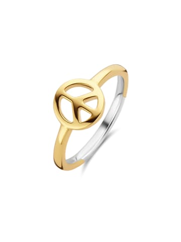 Ti Sento Milano Ring "mit Friedenssymbol bicolor" in Gold
