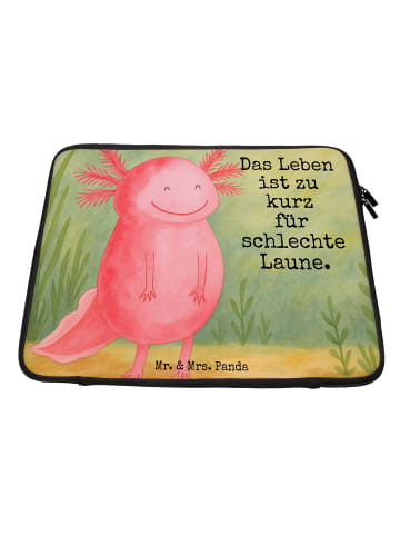 Mr. & Mrs. Panda Hülle Laptop Axolotl Glücklich Design mit Spruch in Weiß