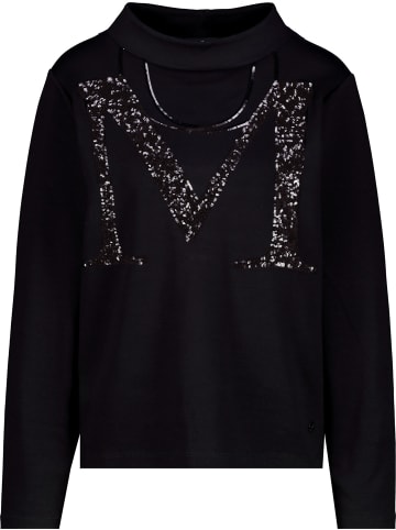monari Sweatshirt mit Pailletten in Schwarz