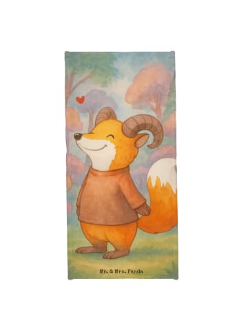 Mr. & Mrs. Panda Strandtuch Widder Astologie Design ohne Spruch in Weiß