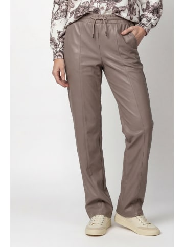 monari Straight Leg Hose aus Lederimitat in Taupe