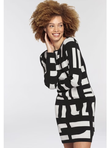 BOYSENS Strickkleid in schwarz-weiß
