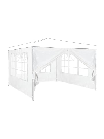 relaxdays 4x Pavillon-Seitenwand in Weiß - (B)300 x (H)200 cm