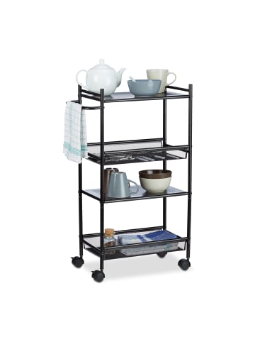 relaxdays Rollregal in Schwarz - (B)25 x (H)91 x (T)50 cm