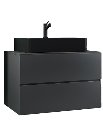 VCM  2-tlg. Waschplatz Waschtisch Lendas S Schublade BL in Anthrazit