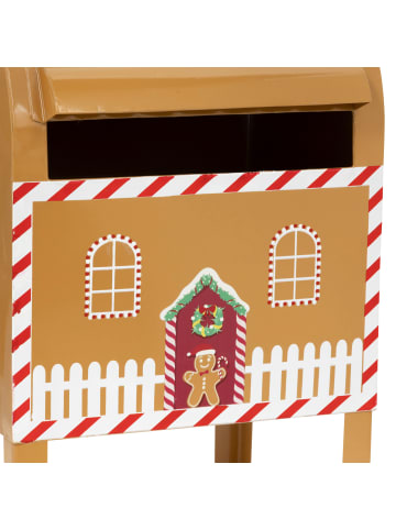Atmosphera Créateur d'intérieur Metallbriefkasten für den Weihnachtsmann in Gold, (B) 16 x (H) 34 x (L) 20,5 cm
