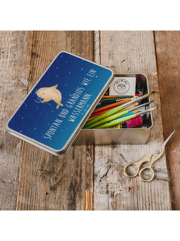 Mr. & Mrs. Panda Kaffeedose Sternzeichen Wassermann mit Spruch in Sternenhimmel Blau