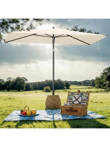 SONGMICS Sonnenschirm Sheld in Beige - (B)149 x (H)261 x (T)232 cm