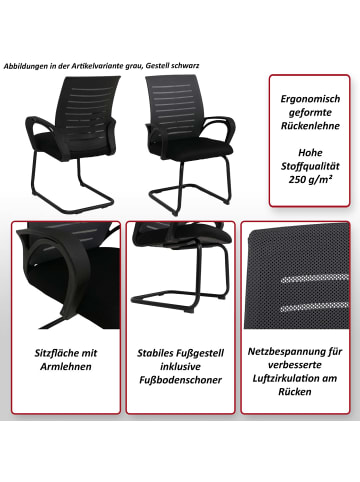 MCW 2er-Set Konferenzstuhl K51, Blau, Gestell schwarz