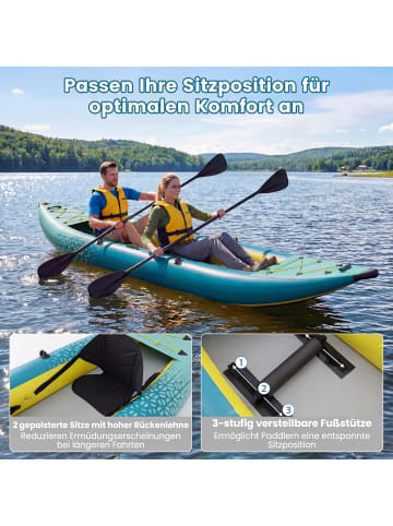 COSTWAY Kajak aufblasbar 2 Personen in Petrol
