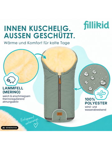 Kinderhaus Blaubär Winterfußsack Pamir TOP in Salbei
