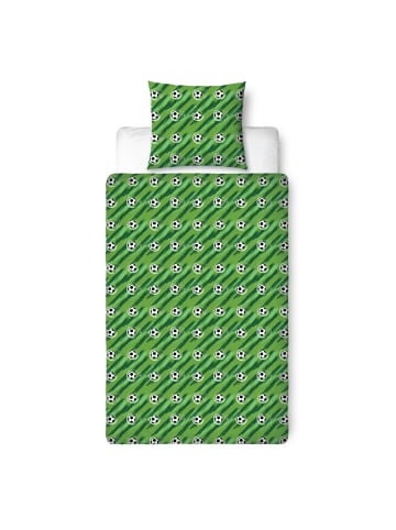 termana Traum&Trend Bettwäsche Fußball "Green Kick" in Grün/ Weiß