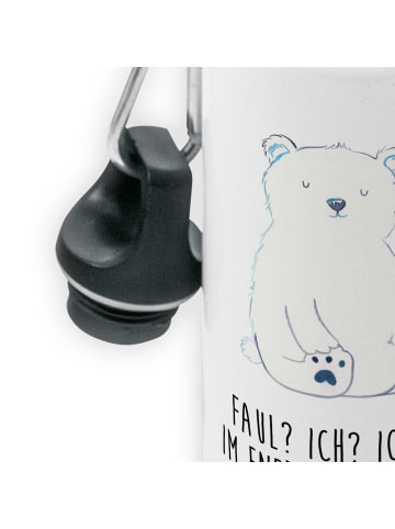 Mr. & Mrs. Panda Kindertrinkflasche Eisbär Faul mit Spruch in Weiß