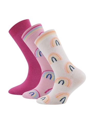 ewers 3er-Set Socken Regenbogen in pink