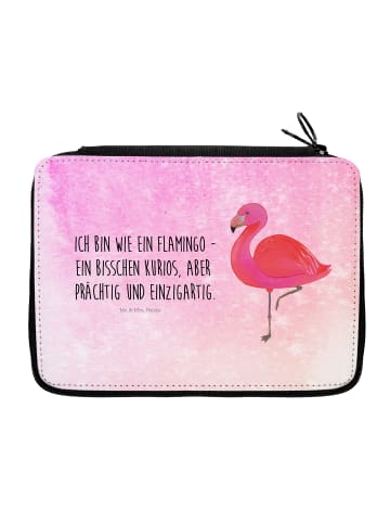 Mr. & Mrs. Panda Federmappe Flamingo Classic mit Spruch in Aquarell Pink